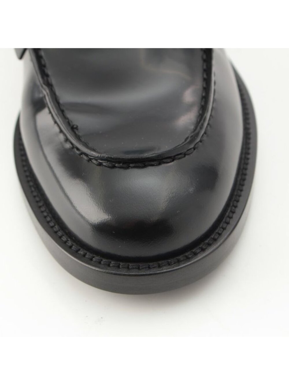 Chanel Back Logo Loafers Shoes Black 38 - Picture 8 of 10